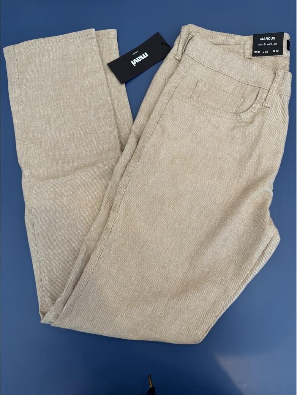 Men’s Mavi Marcus Slim Straight Leg Beige Linen 31x32 NWT